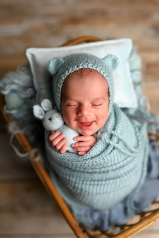 Photo de naissance prise avec DSLR + retouches